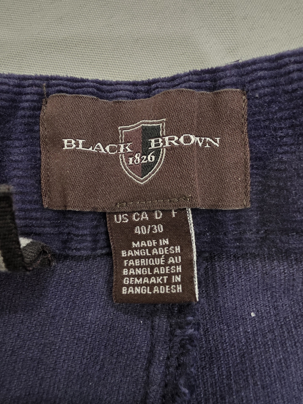 Black Brown 1826 Corduroy Designed All Occasions Pant Men W40 L30